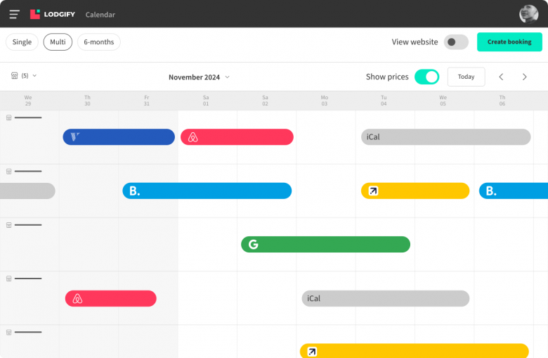 Vacation Rental Multi-Calendar