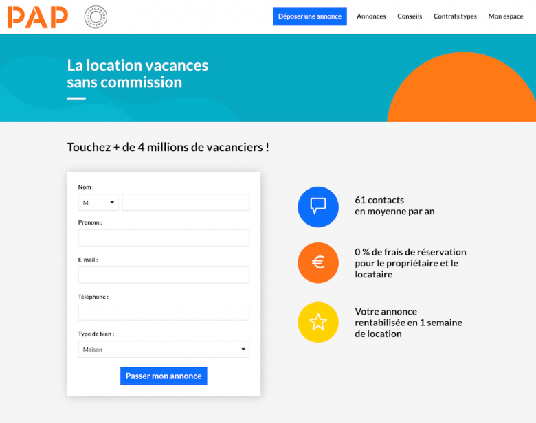 Déposer annonce Pap Vacances