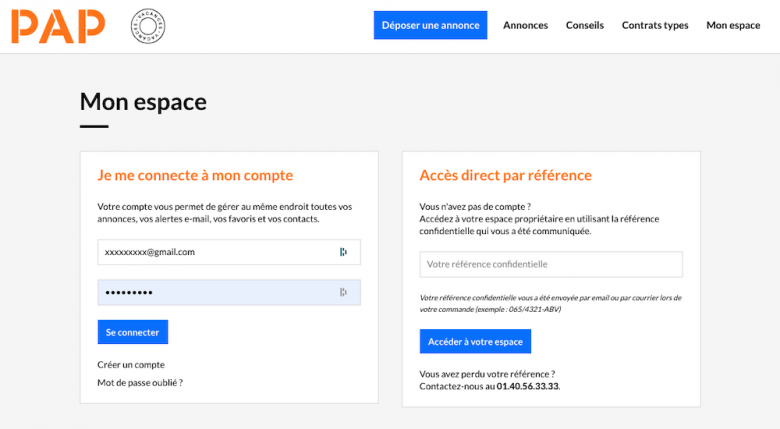 Se connecter à mon compte propriétaire Pap Vacances