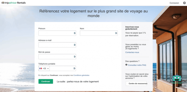 Déposer une annonce sur Tripadvisor