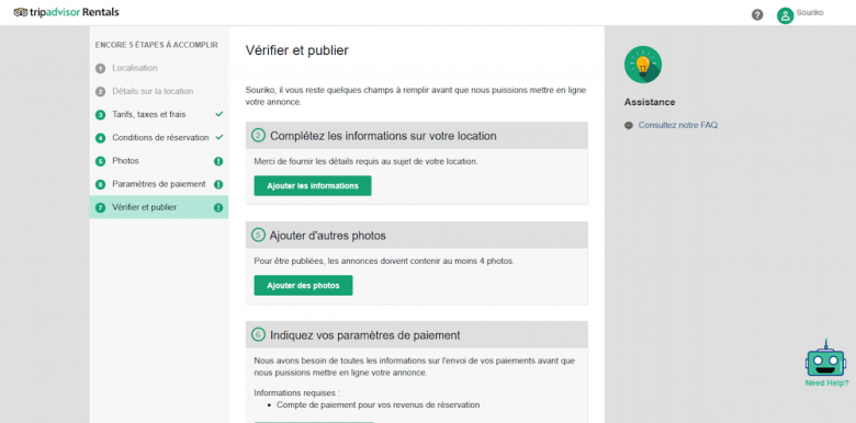 Publier annonce sur Tripadvisor Location de Vacances