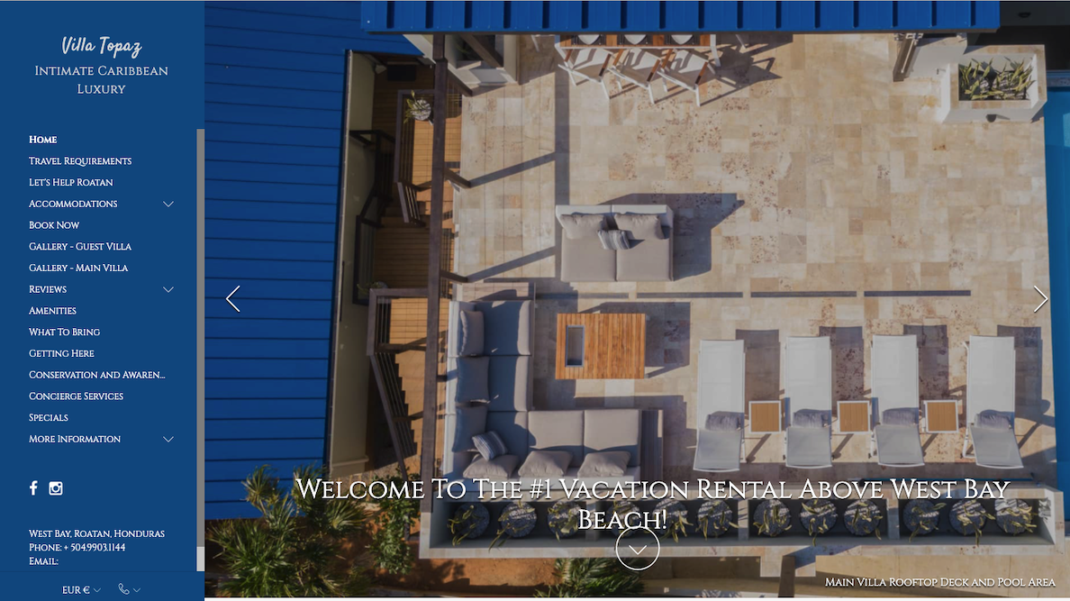 Villa Topaz Lodgify Website