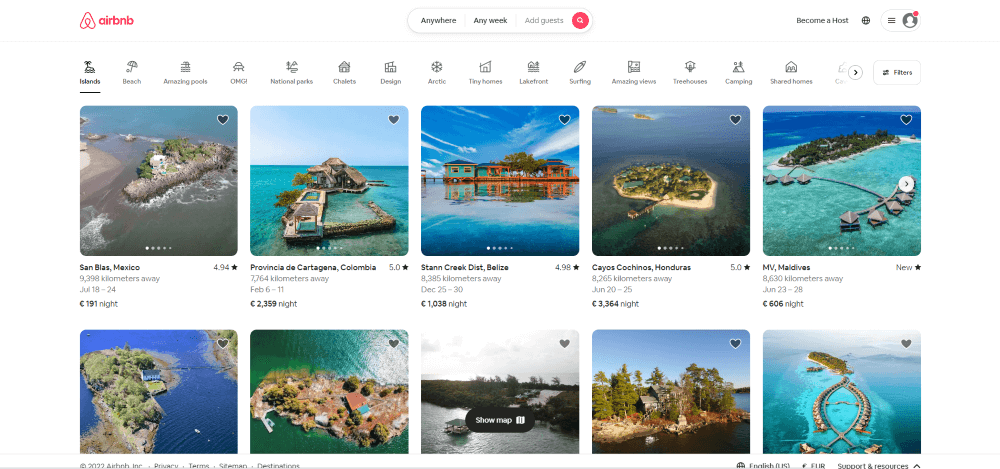 Airbnb Homepage