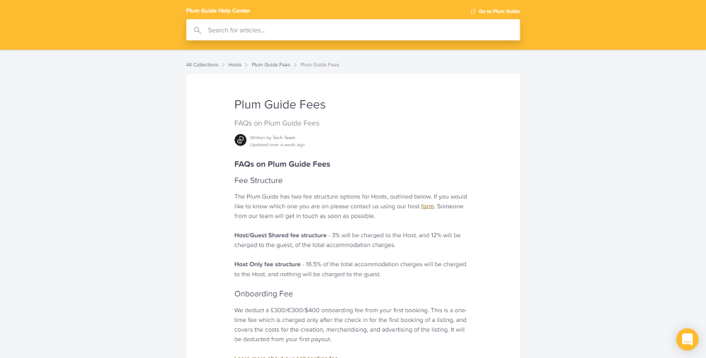 plum guide fees
