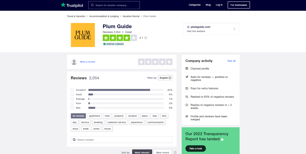 plum guide trustpilot reviews