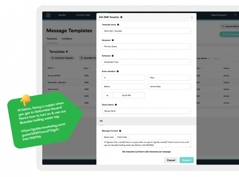 sms template