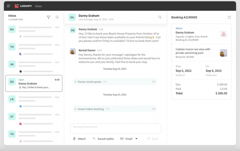 Lodgify unified inbox