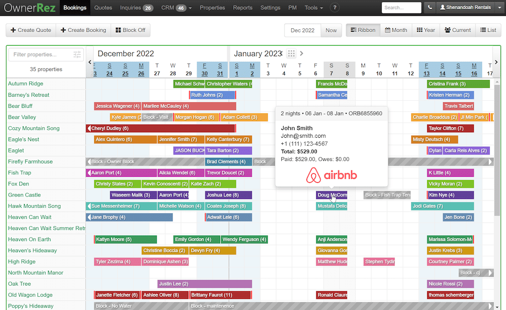 ownerrez calendar