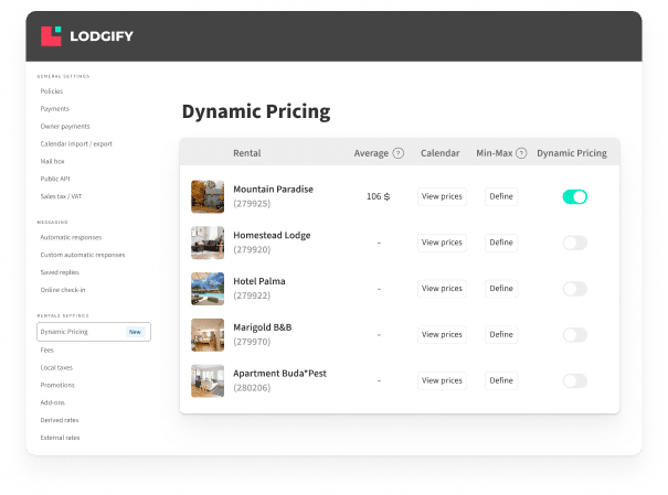 Lodgify Smart Pricing tool