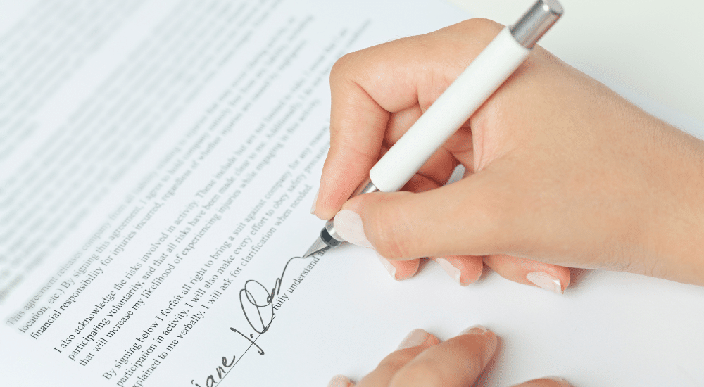 Signing a contract