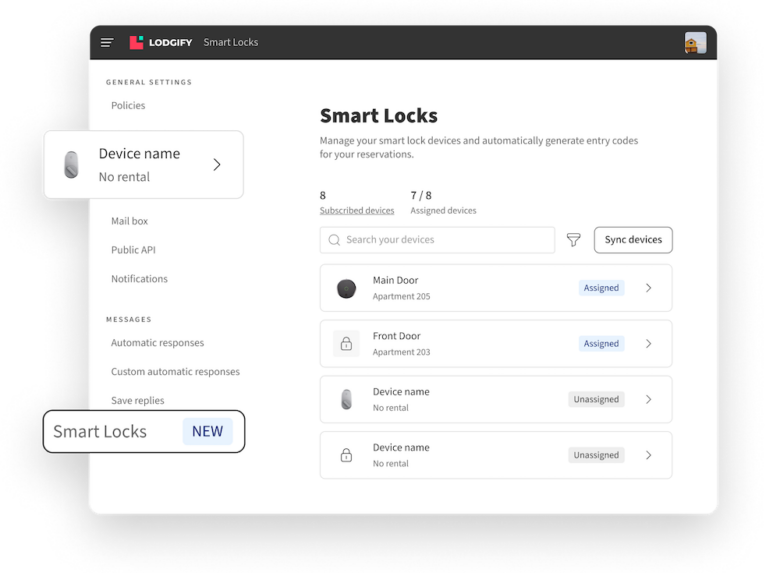 Lodgify Smart Locks Dashboard