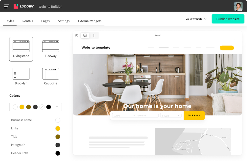 Criador de Sites da Lodgify